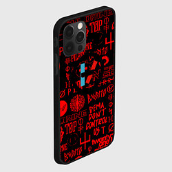 Чехол для iPhone 12 Pro Twenty one pilots pattern rock steel, цвет: 3D-черный — фото 2