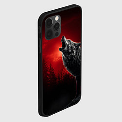 Чехол для iPhone 12 Pro Волк воет на луну, цвет: 3D-черный — фото 2