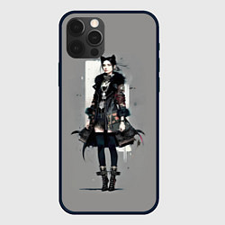 Чехол для iPhone 12 Pro Girl cat fashionista - ai art fantasy, цвет: 3D-черный