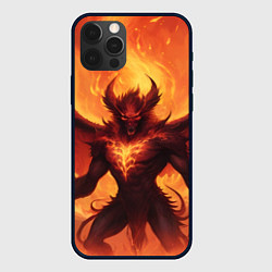 Чехол iPhone 12 Pro Страшный огненный монстр