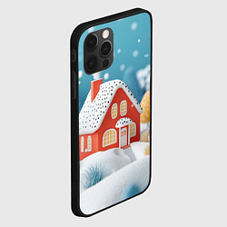 Чехол для iPhone 12 Pro Объемный сладкий зимний домик, цвет: 3D-черный — фото 2