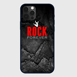 Чехол для iPhone 12 Pro Rock forever on black, цвет: 3D-черный