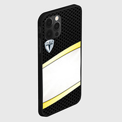 Чехол для iPhone 12 Pro Tesla carbon steel auto, цвет: 3D-черный — фото 2