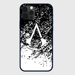 Чехол iPhone 12 Pro Assassins Creed лого краски