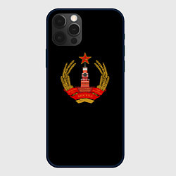 Чехол для iPhone 12 Pro СССР герб молот серп, цвет: 3D-черный