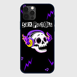 Чехол iPhone 12 Pro Sex Pistols неоновый череп