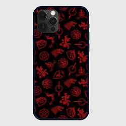 Чехол iPhone 12 Pro Houses logo pattern Game of Thrones