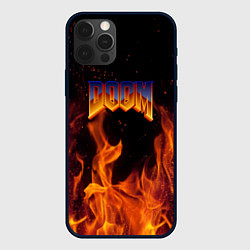 Чехол iPhone 12 Pro Doom fire steel logo