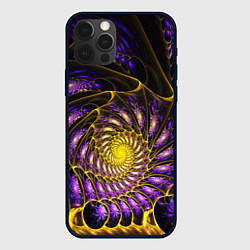 Чехол для iPhone 12 Pro Fractal illusion steel, цвет: 3D-черный