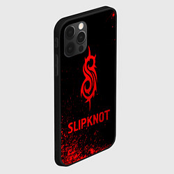 Чехол для iPhone 12 Pro Slipknot - red gradient, цвет: 3D-черный — фото 2