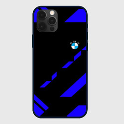 Чехол iPhone 12 Pro BMW blue geometry