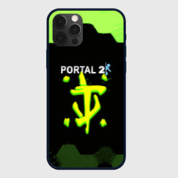 Чехол iPhone 12 Pro Doom x portal 2 зелёные соты