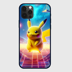 Чехол для iPhone 12 Pro Funny Pikachu - vaporwave, цвет: 3D-черный