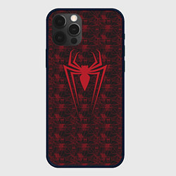 Чехол для iPhone 12 Pro Spider-Man logo, цвет: 3D-черный