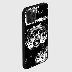 Чехол для iPhone 12 Pro Iron Maiden рок пес, цвет: 3D-черный — фото 2