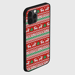 Чехол для iPhone 12 Pro Deer christmas pattern, цвет: 3D-черный — фото 2