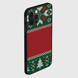 Чехол для iPhone 12 Pro Knitted Christmas Pattern, цвет: 3D-черный — фото 2