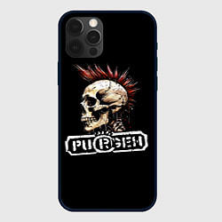 Чехол iPhone 12 Pro Purgen череп к красным ирокезом