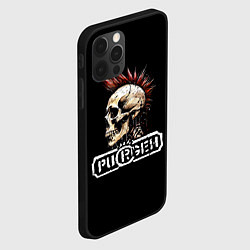 Чехол для iPhone 12 Pro Purgen череп к красным ирокезом, цвет: 3D-черный — фото 2