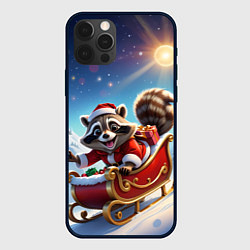 Чехол iPhone 12 Pro Енот на санях