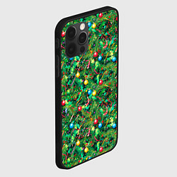 Чехол для iPhone 12 Pro Разноцветные шары на ёлке, цвет: 3D-черный — фото 2