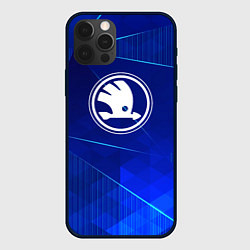 Чехол iPhone 12 Pro Skoda blue poly
