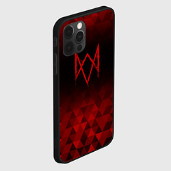 Чехол для iPhone 12 Pro Watch Dogs red poly, цвет: 3D-черный — фото 2