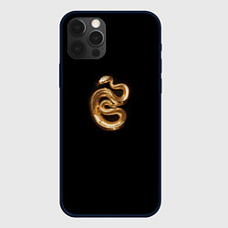 Чехол для iPhone 12 Pro Золотая змея символ 2025 года, цвет: 3D-черный