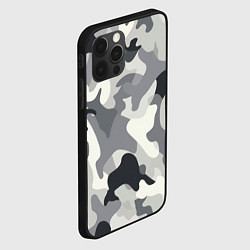 Чехол для iPhone 12 Pro Бело-серый камуфляж, цвет: 3D-черный — фото 2