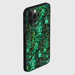 Чехол для iPhone 12 Pro Змеиная зелёная кожа, цвет: 3D-черный — фото 2