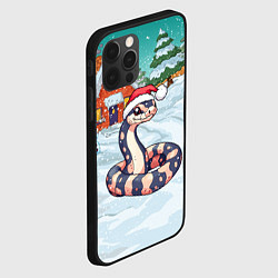 Чехол для iPhone 12 Pro Полосатая змея 2025 года, цвет: 3D-черный — фото 2