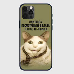 Чехол для iPhone 12 Pro Мемный кот бу испугался, цвет: 3D-черный