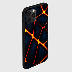 Чехол для iPhone 12 Pro Каменный разлом с лавой, цвет: 3D-черный — фото 2