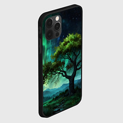 Чехол для iPhone 12 Pro Северное сияние и дерево, цвет: 3D-черный — фото 2