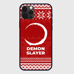 Чехол для iPhone 12 Pro Новогодний Demon Slayer, цвет: 3D-черный