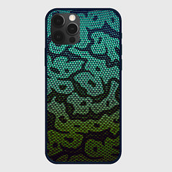 Чехол для iPhone 12 Pro Змеиный камуфляж, цвет: 3D-черный