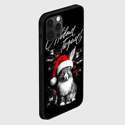 Чехол для iPhone 12 Pro Милый кролик в шапке Деда Мороза, цвет: 3D-черный — фото 2