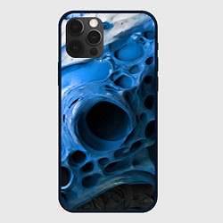 Чехол iPhone 12 Pro Сине-белая абстрактная структура