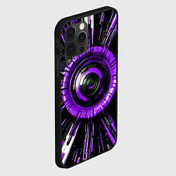 Чехол для iPhone 12 Pro Чёрно-фиолетовая сфера киберпанк, цвет: 3D-черный — фото 2