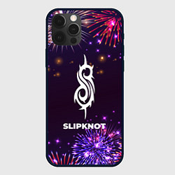 Чехол для iPhone 12 Pro Праздничный Slipknot Fireworks, цвет: 3D-черный