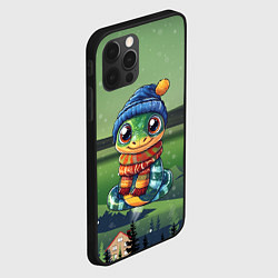 Чехол для iPhone 12 Pro Зеленая милая змейка, цвет: 3D-черный — фото 2
