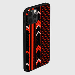 Чехол для iPhone 12 Pro Красные обои на чёрном фоне, цвет: 3D-черный — фото 2