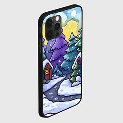 Чехол для iPhone 12 Pro Разноцветный новогодний дворик, цвет: 3D-черный — фото 2