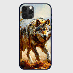 Чехол iPhone 12 Pro Волк в осеннем лесу