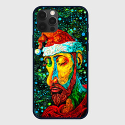 Чехол для iPhone 12 Pro Ded Moroz: pop-art-brut-nouveau pointillism, цвет: 3D-черный