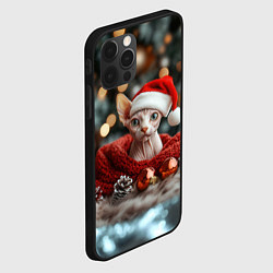 Чехол для iPhone 12 Pro Новогодний кот сфинкс, цвет: 3D-черный — фото 2