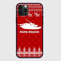 Чехол iPhone 12 Pro Новогодний Papa Roach с оленями