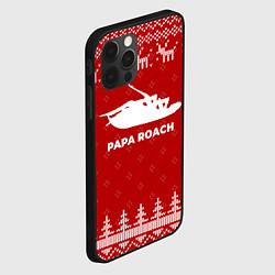 Чехол для iPhone 12 Pro Новогодний Papa Roach с оленями, цвет: 3D-черный — фото 2