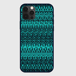 Чехол iPhone 12 Pro Бирюзовый узоры