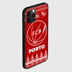 Чехол для iPhone 12 Pro Новогодний Porto с оленями, цвет: 3D-черный — фото 2